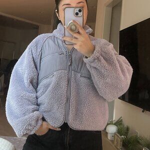 BDG Women's Fleece Zip-Up Jacket (Lilac, S)